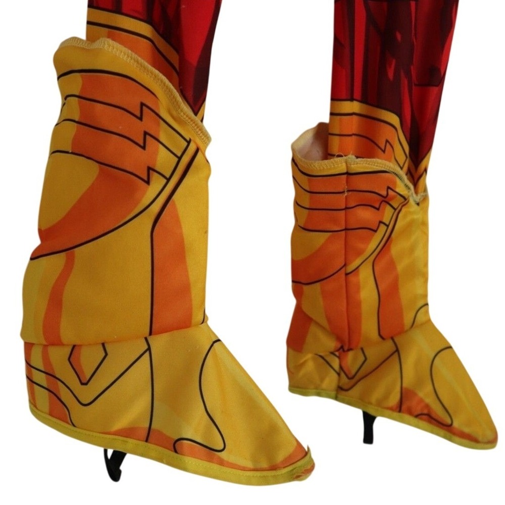DC Comics The Flash Muscle Chest Costume Kids Red Yellow Jumpsuit Mask Belt - Picture 4 of 16